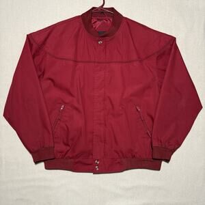 Vintage Original Windbreaker Mens Jacket Size XL Red Full Zip Bomber 80s 90s